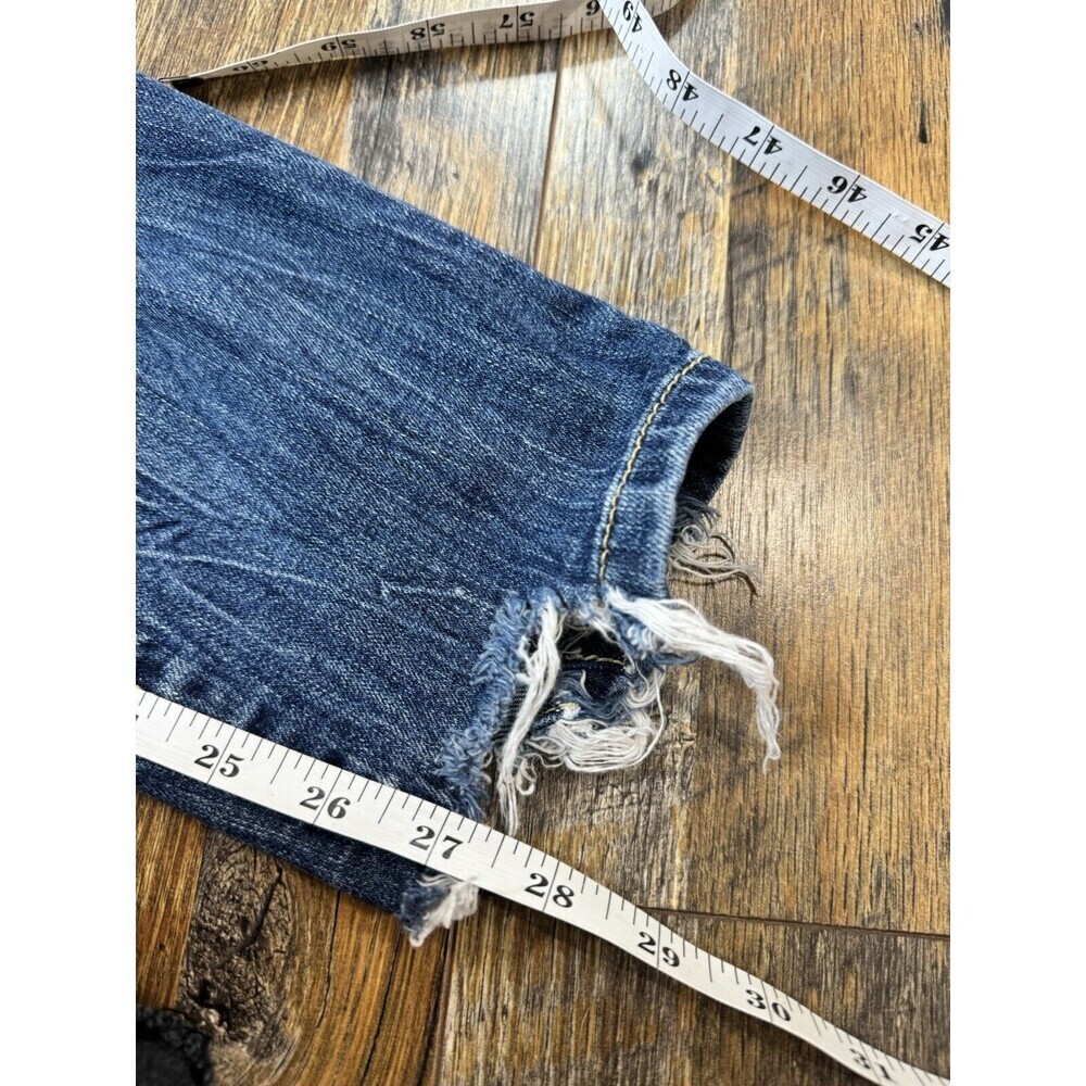 Big Star Maddie Straight Leg Jeans Womens 32 Blue Denim Mid Rise Distressed - Picture 4 of 5